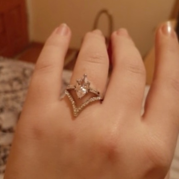 Amazing silver marquis ring engagement cocktail - Picture 4 of 5
